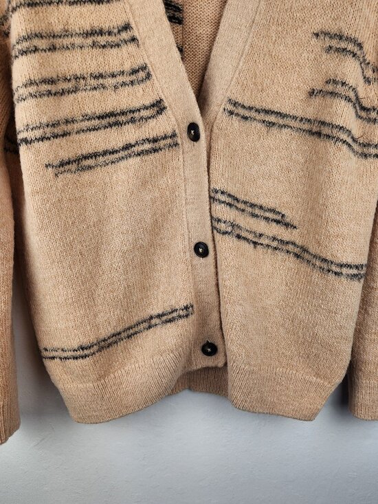 Closed Alpaca Wool Oversized Chunky Knit Striped Cardigan Sweater XS - Picture 4 of 14